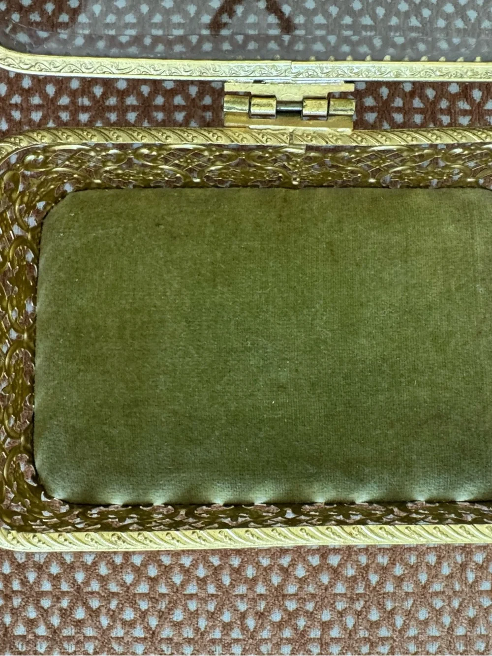 1960s Matson 24k Gold Plated Ornate Ormolu Filigree Footed Jewelry Box